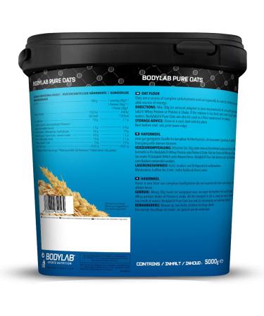 BODYLAB24 Pure Oats - 100% Natural Finely Ground Oatmeal | Excellent Carbohydrate Source | Long-Lasting Satiety | No Artificial Additives | Delicious Taste - Buy Online on GoSupps.com