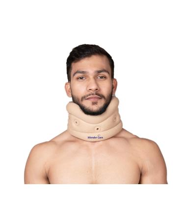 WC- Soft Cervical Collar Adjustable Collar Neck Support Brace, Neck Support Soft Neck Collar Neck Brace for Neck Pain and Support for Women & Men-Large Beige Large