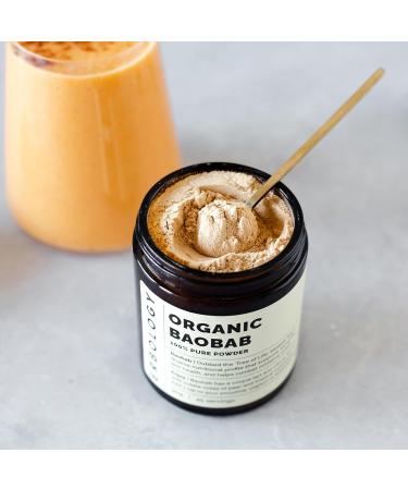 Erbology Organic Baobab Powder 90g - 45 Servings - Skin Health and Immunity Support - Rich in Vitamin C B Vitamins and Polyphenols - Sustainably Sourced Straight from Farm - Vegan - GMO-Free - Buy Online on GoSupps.com