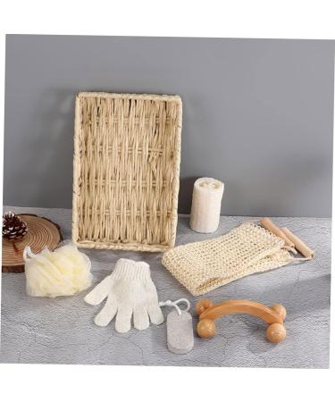 Hemoton Bath Flower Set - Body and Foot Scrubber in Rectangular Basket | 30x20cm - Buy Online on GoSupps.com