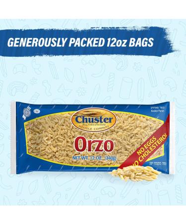 Chuster Orzo Pasta | Bulk Pack of 5 | All Natural Rice-Shaped Noodles for Soups, Salads, Stews & Sides | Cooks in 10 Minutes! | Cholesterol-Free, Kosher, Low Fat, High Fiber - Buy Online on GoSupps.com