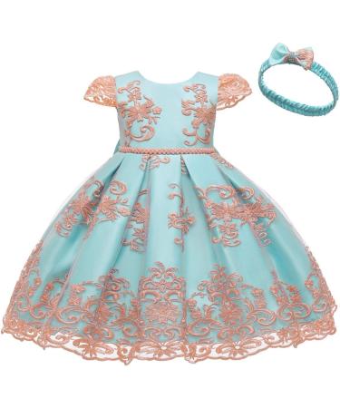 MYRISAM Flower Girls Lace Tutu Dress with Headwear | 0-3 Months Blue - Buy Online on GoSupps.com