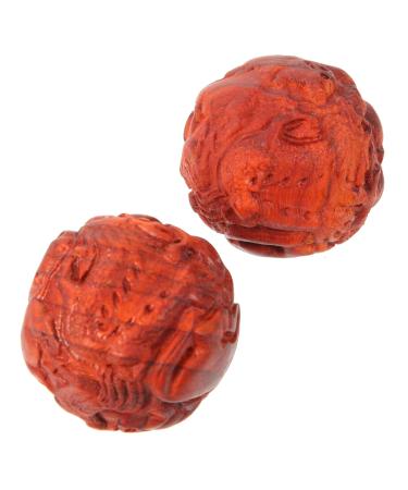 Hapinary 1 pair of palm massage ball Hand massage balls Hand massager Portable massage balls Hand practical wooden balls Hand fitness balls Hand fitness balls wooden handballs