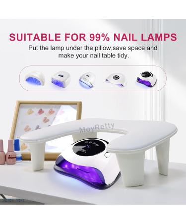 MoyRetty Arm Rest for Nail Techs - Luxurious U-Shaped Manicure Hand Stand | Premium White Leather | Ultimate Comfort & Easy Assembly - Buy Online on GoSupps.com