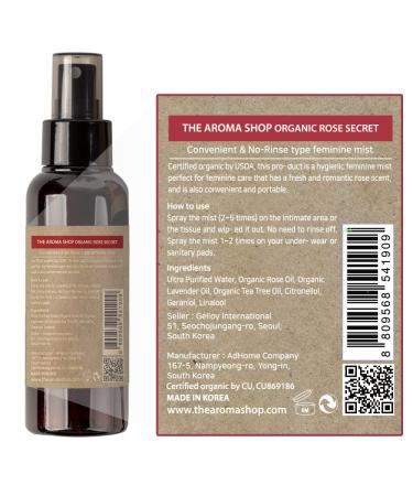 Buy USDA Organic Rose Secret Feminine Hygiene Spray pH Balanced Natural Odor Neutralizer for Freshness - 3.38 fl oz (100 ml - Buy Online on GoSupps.com