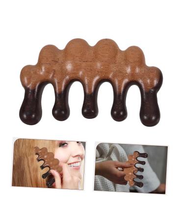 Hoement Wooden Hair Massage Comb - Wide Tooth Comb for Curly Hair & Scalp Care | 10x5.5cm Black - Buy Online on GoSupps.com