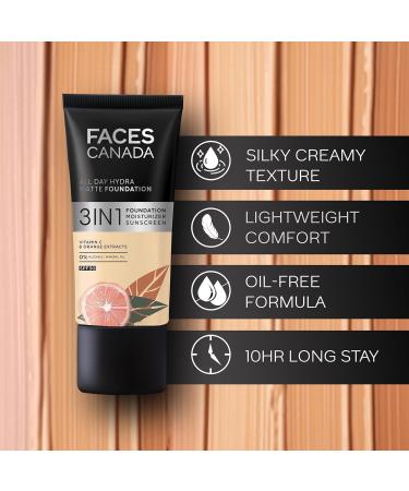 Hydra Matte Foundation|3-In-1 Foundation + Moisturizer Cream| Aloe Hydration&Vitamin C|Long Wear|Medium To High Buildable Coverage|Golden Beige 032|25Ml Pack Of 1 - Buy Online on GoSupps.com
