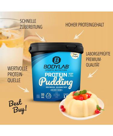 Buy BODYLAB24 Protein Pudding Raspberry 1000g - 25g Protein per Serving Easy Preparation Ideal Protein-Rich Snack - Buy Online on GoSupps.com