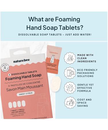 Eco-Friendly Foaming Hand Soap Tablets - Sweet Citrus Scent | Zero Waste Makes 34 Fl Oz | International Shipping - Buy Online on GoSupps.com