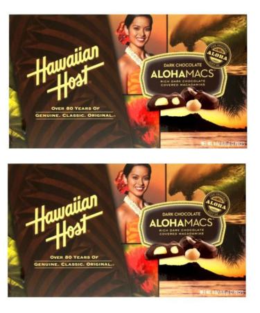 Dark Chocolate Covered Macadamia Nuts by Hawaiian Host (2 Boxes)