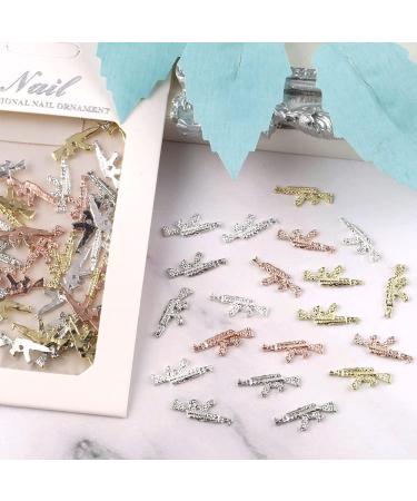 40pcs Retro Punk Gun Nail Charms - Metal Weapon Nail Art Charms for DIY Nails - Buy Online on GoSupps.com