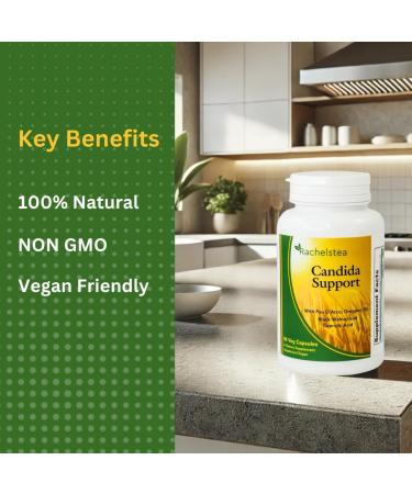Rachel's Tea and Candida Support: 30 Day Supply Turmeric Wild Yam Ginger Peppermint Fennel Slippery Elm + Candida Support Capsules - Buy Online on GoSupps.com