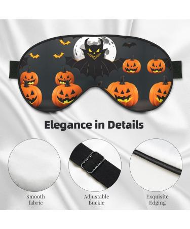 Halloween Moon Bat Pumpkin Print Double-Sided Eye Mask Soft and Light Blocking for Enhancing Sleep Quality - Buy Online on GoSupps.com