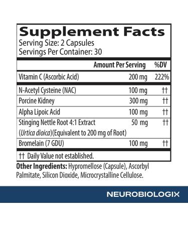 Neurobiologix Gut Histamine Support Supplement Digestion & Immune Balance with Vitamin C NAC Bromelain & Quercetin Supports Food-Derived Histamine Response for Men & Women Vegetarian 60 Capsules - Buy Online on GoSupps.com