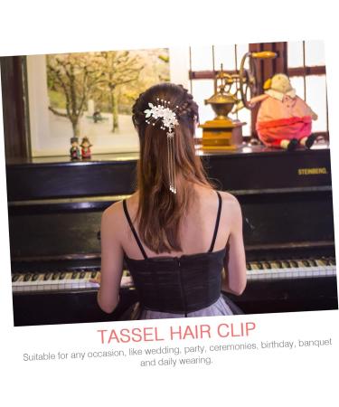 Beaupretty Flower Hair Clip Pairs antique hairpin headdress vintage chinese clip chinese style charms barrettes for girls flower tassel hairpin bride Acrylic Hanfu Hair Bows - Buy Online on GoSupps.com