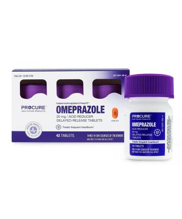 ProCure Omeprazole Delayed Release Acid Reducing Tablets 24 Hour Heartburn Relief (42 Count)