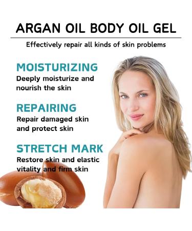 Body Oil for Women - Argan Oil Body Oil - Body Skin Care for Hydrating Nourishing Firming - Facial Oil Gel - Essential Oils for Skin - Body Oil for Dry Skin - Stretch Mark Oil - Buy Online on GoSupps.com