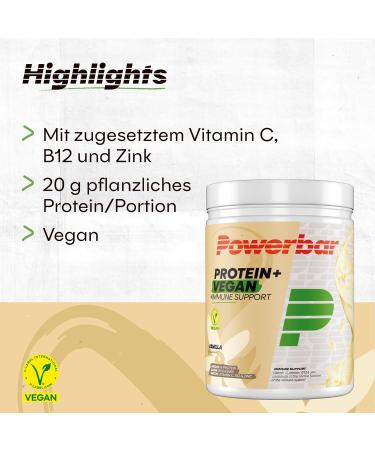 Powerbar Protein Plus Vegan Immune Support - Vanilla Flavor 570g (19 Servings) | Buy Online for Global Shipping - Buy Online on GoSupps.com
