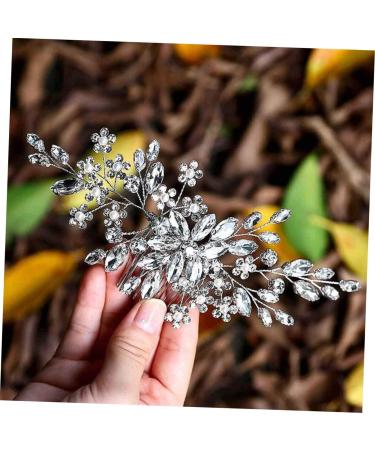 Angoily Crystal Inlaid Hair Comb Pearl Tiara Rhinestone Wedding Headdress Wedding Hair Combs Vintage Hair Accessories Flower Side Comb Wedding Hair Accessories Mosaic Bride Alloy Earring - Buy Online on GoSupps.com