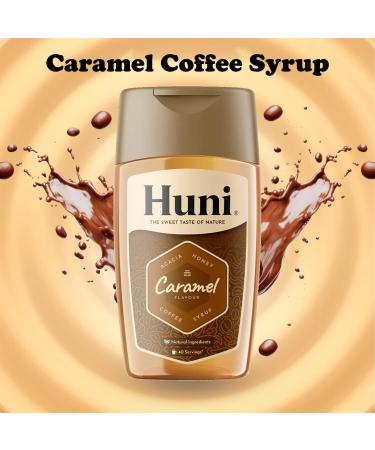 Huni Natural Coffee Syrup Pick N Mix - Choose From 3 Flavours | Caramel Hazelnut Vanilla Flavouring-Syrup - Pack of 2 x 200ml Acacia-Honey Based-Natural Coffee-Syrup - Buy Online on GoSupps.com