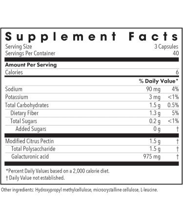 Allergy Research Group Modified Citrus Pectin - Dietary Supplement for Natural Detox and Cleanse Citrus Pectin Powder Capsules with Reduced Molecular Weight - 120 Vegetarian Capsules - Buy Online on GoSupps.com