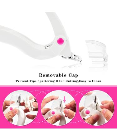 2-Piece Acrylic Nail Knipper Set | Stainless Steel Nail Tip Cutter & Adjustable Trimmer for Gel & Fake Nails - Nail Art Manicure Tools (White) - Buy Online on GoSupps.com