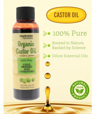 Liquid Latex Fashions Organic Caster Oil - 2FL OZ For Hair Skin Nails and More 100% Pure Cold Pressed Unrefined - Buy Online on GoSupps.com
