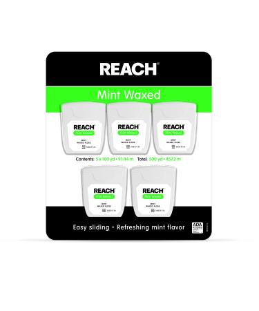Johnson & Johnson Reach Mint Waxed Dental Floss, 5 Count 5 Count (Pack of 1) - Buy Online on GoSupps.com