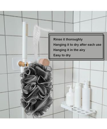 PPHAO Bamboo Charcoal Loofah on a Stick | Back Bath Brush Long Handle | Shower Loofah for Men and Women - 1 Pack - Buy Online on GoSupps.com