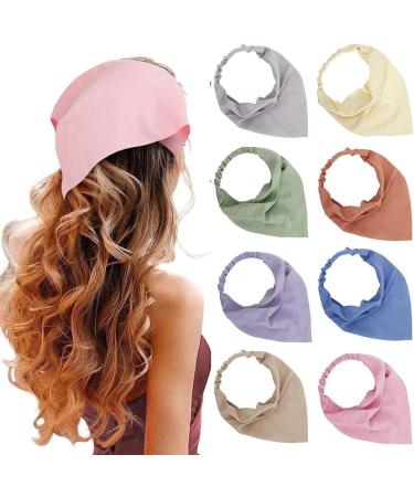 scicent Headbands for Women 4 Pieces Solid Hair Scarf Elastic Hair Kerchief Boho Triangle Bandana Headscarf Solid Color Hairband Hair Scarves for Teen Girls - 23808 - Buy Online on GoSupps.com