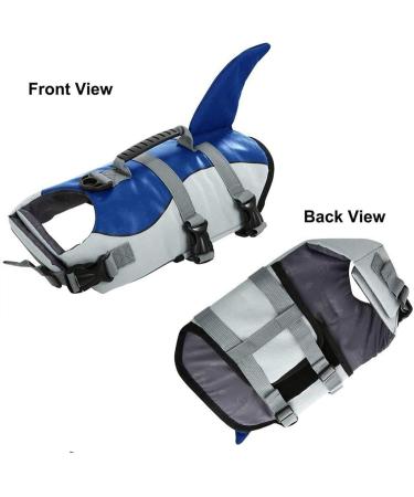 Shop Cit toile Dog Life Jacket - Safe Lightweight Water Vest for Small Medium & Large Dogs | Reflective Handle | Shark Design | Blue M/M - Buy Online on GoSupps.com
