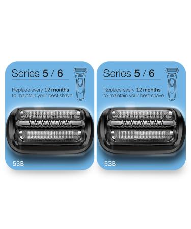 Series 5/6 53B Replacement Head for Braun Electric Foil Shaver Compatible with New Generation Braun Razors 5020cs 5018s 5035s 5049cs 5050cs 6020s 6040cs 6075cc 6072cc 6090cc