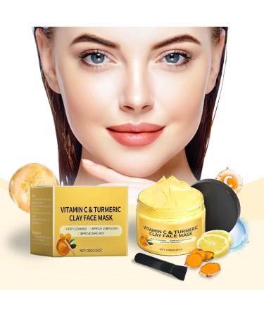Turmeric Face Mask Turmeric and Vitamin C Clay Mask Vitamin C Face Mask With Kaolin Clay And Turmeric For Dark Spots Deep Cleansing Skin Care (1PC) - Buy Online on GoSupps.com
