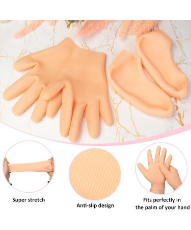 Dexspoeny 2Pairs Silicone Moisturizing Socks & Gloves Silicone Gel Glove and Sock for Foot Hand Softening Calluses Foot Care After Pedicure Suitable for Most Sizes(Beige) - Buy Online on GoSupps.com