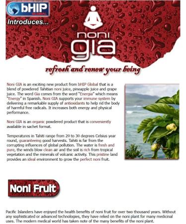 bHIP Noni Gia Sachets for Men/Women | Supports iBlue/iPink/iRed | 30 Individual Sachets + Shaker Cup | 12Oz | 30 Count - Buy Online on GoSupps.com