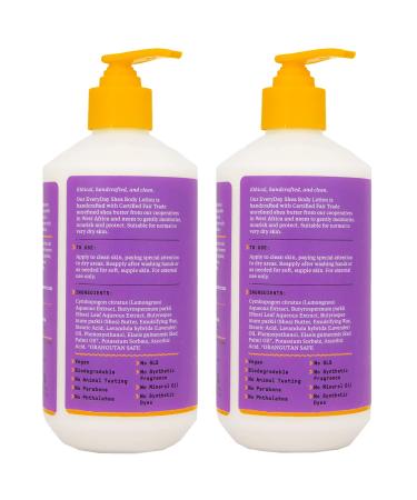Alaffia Everyday Shea Body Lotion - Moisturizing Support for Normal to Very Dry Skin - Shea Butter and Lemongrass - Fair Trade Lavender - 32 Fl Oz (2 Pack) - Buy Online on GoSupps.com