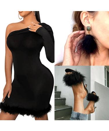 Holmgren Black Marabou Feather Boa - 2 Pcs 25g 2 Yards for Party, Wedding, Halloween Decoration - Buy Online on GoSupps.com