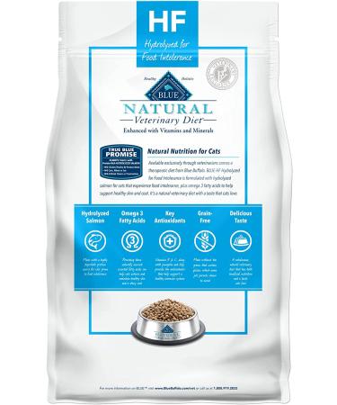 Blue Buffalo HF Hydrolyzed for Food Intolerance Dry Cat Food Salmon 7lb - Veterinary Diet for Cats with Food Sensitivities - Buy Online on GoSupps.com