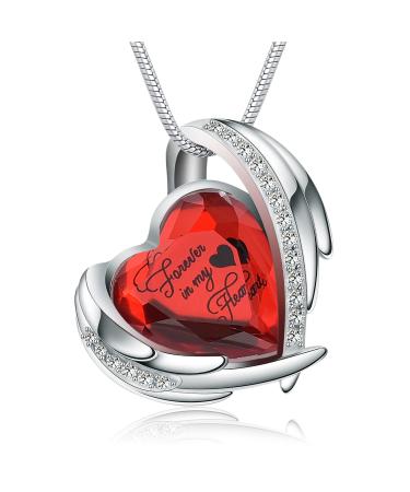 VCCWYQK Cremation Jewelry Crystal Heart Necklace for Ashes Urn Necklace Keepsake for Urn for Memorial Jewelry Red