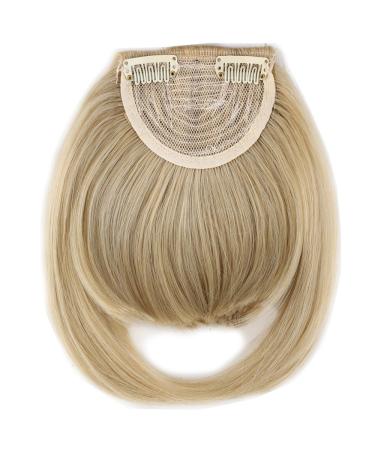 Clip-in Ponytail Hairpiece Extensions - Ash Blonde & Bleach Blonde Fringe Bangs | Human Hair Quality - Buy Online on GoSupps.com