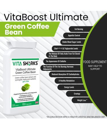 VitaBoost Ultimate Green Coffee Bean: 60 Kosher Capsules for Healthy Weight Loss & Metabolism Boost - Buy Online on GoSupps.com