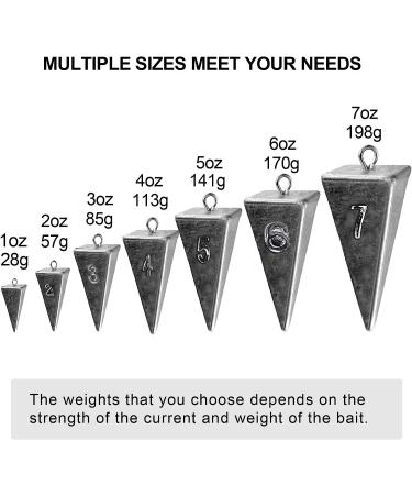 THKFISH Fishing Weights Kit - Inline Trolling, Torpedo, Coin, Disc, Pyramid, Saltwater - 1oz (10pcs) - Buy Online on GoSupps.com