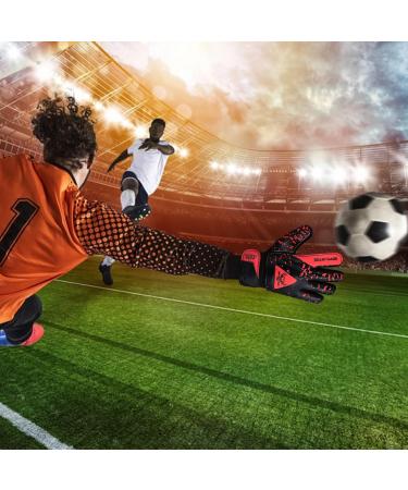Beast Rage Goalkeeper Gloves for Kids | Youth Football Gloves with Double Wrist Support & Strong Grip | Size 4 (Ages 6-9) - Red - Buy Online on GoSupps.com