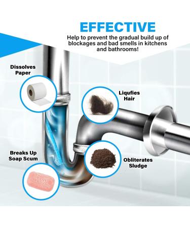 Drain Sticks x60 Easy to Use Fast & Effective Drain Cleaning Sticks for Sinks Baths & Showers - Prevents Build Up Blockages & Bad Smells in Kitchens & Bathrooms - Buy Online on GoSupps.com