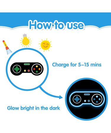 Gaming Wall Decals Glow in The Dark Wall Decals Video Game Zone Wall Stickers Removable Gaming Room Wall Decor Peel and Stick for Boys Kids Bedroom Playroom-Blue - Buy Online on GoSupps.com