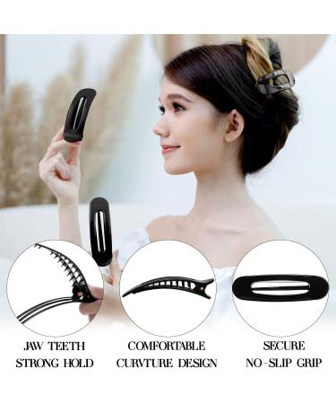 RC Roche Ornament 6 Pcs Large Black Side Slide Hair Clips - Strong Grip and No-Slip Hold for Women and Girls - Buy Online on GoSupps.com