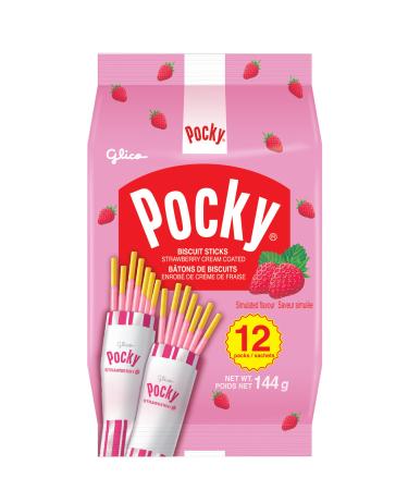 Glico Pocky Strawberry Bag 144 Grams 5 Packages