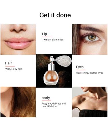 Highlighter Powder Spray Face High Gloss Spray Glitter Eyeshadow Pressed Powder Sparkle Powder Spray for Women Hair Nails Makeup Face Body Cosmetic (Silver) - Buy Online on GoSupps.com