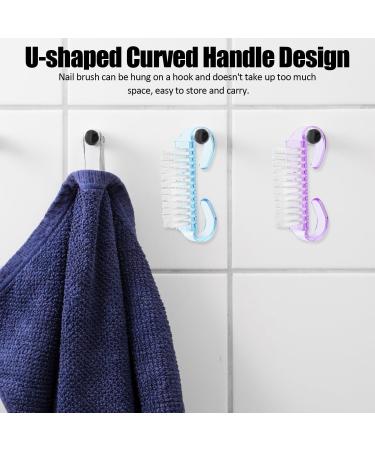 24 Pieces Handle Nail Brush Nail Cleaning Brush Nail Dusting Brush Manicure Cleaning Brush for Cleaning Nails Suitable for Hand and Toe Nails Home Salon Use (Pink Purple Blue) - Buy Online on GoSupps.com