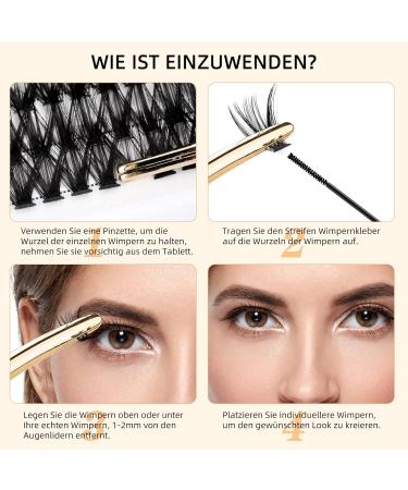 Premium 50D Individual False Eyelashes - 0.07D Curl 8-14mm Mix Reusable DIY Cluster Lashes for Flawless Eye Makeup - Buy Online on GoSupps.com